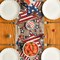 Wooden Star Beads Patriotic Table Runner – 4th of July & Memorial Day Kitchen and Dining Table Decoration, 13×120 Inches